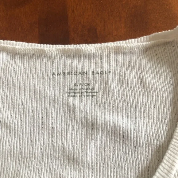 White Button-Up Ribbed Top - Picture 6 of 6